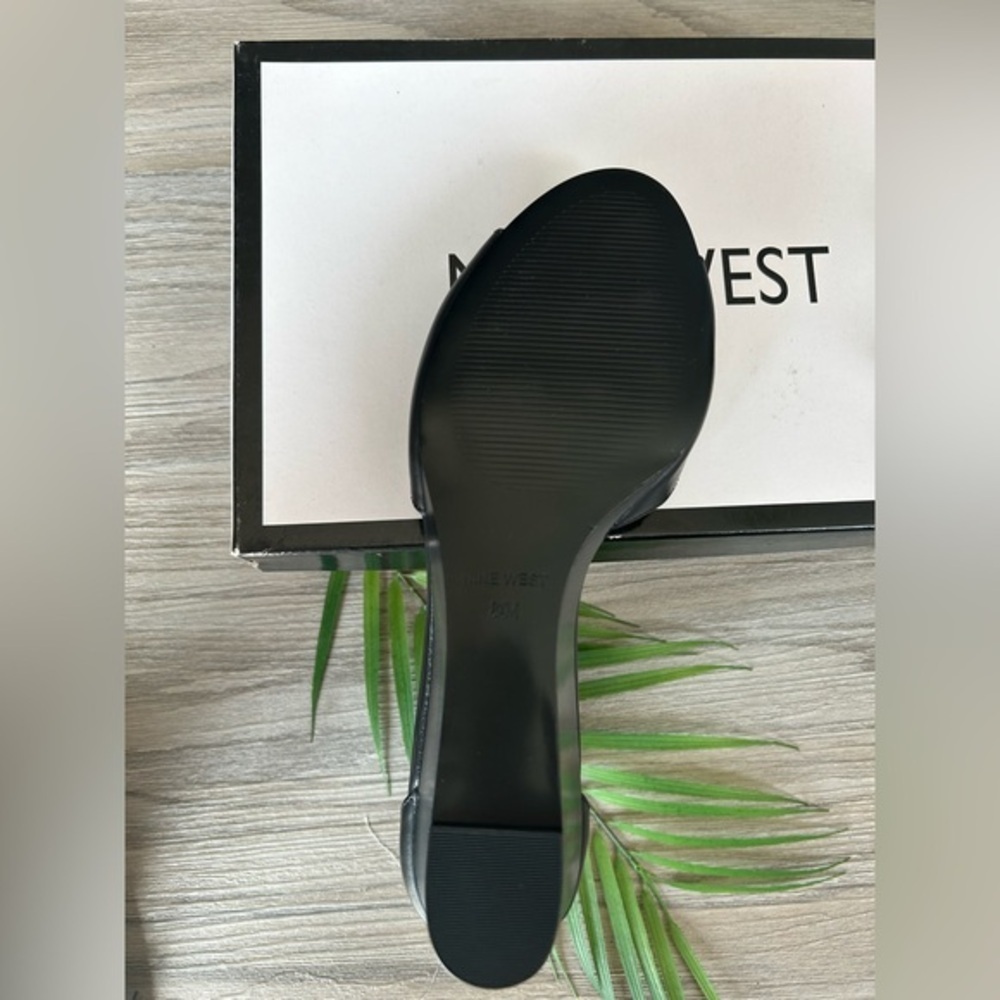 ✨NEW Nine West Black Women's Ankle Strap drop wedge Sandals 8.5 - Picture 7 of 10